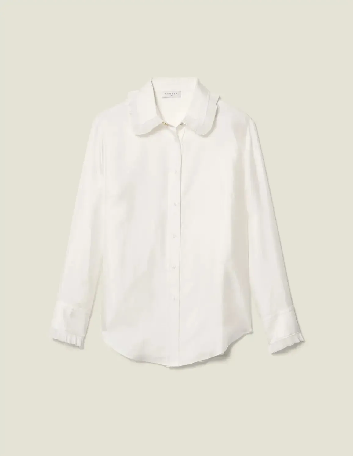 Silk Shirt With Pleated Trim