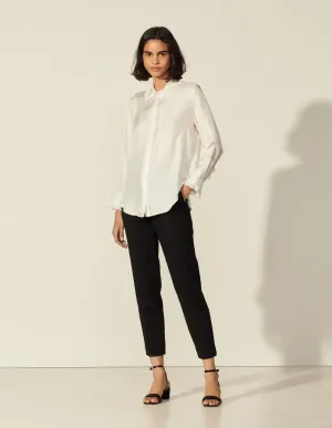 Silk Shirt With Pleated Trim