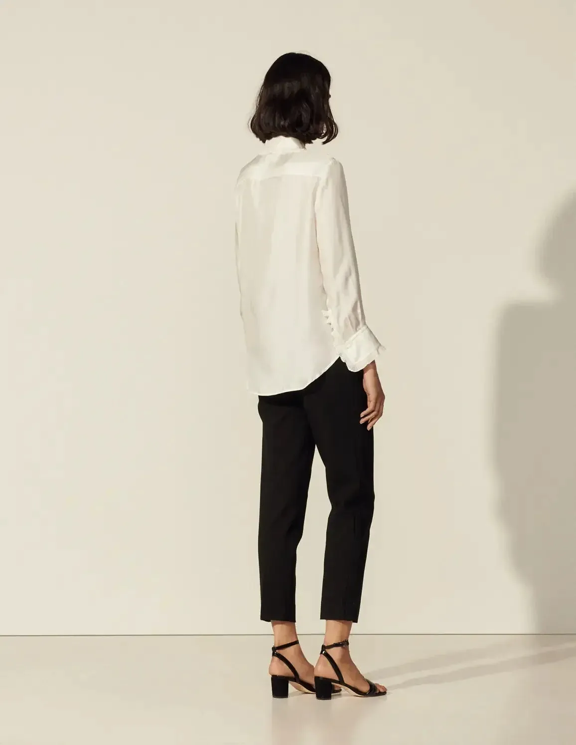 Silk Shirt With Pleated Trim
