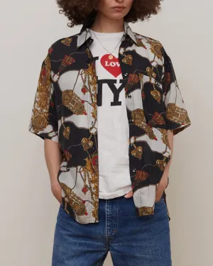 Silk shirts Short Sleeve Patterned / E