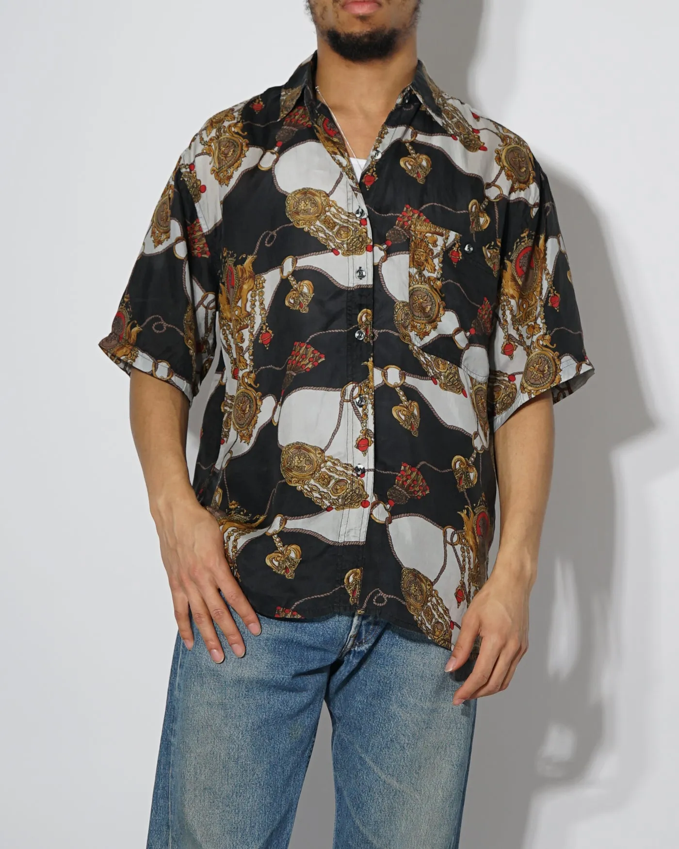 Silk shirts Short Sleeve Patterned / E