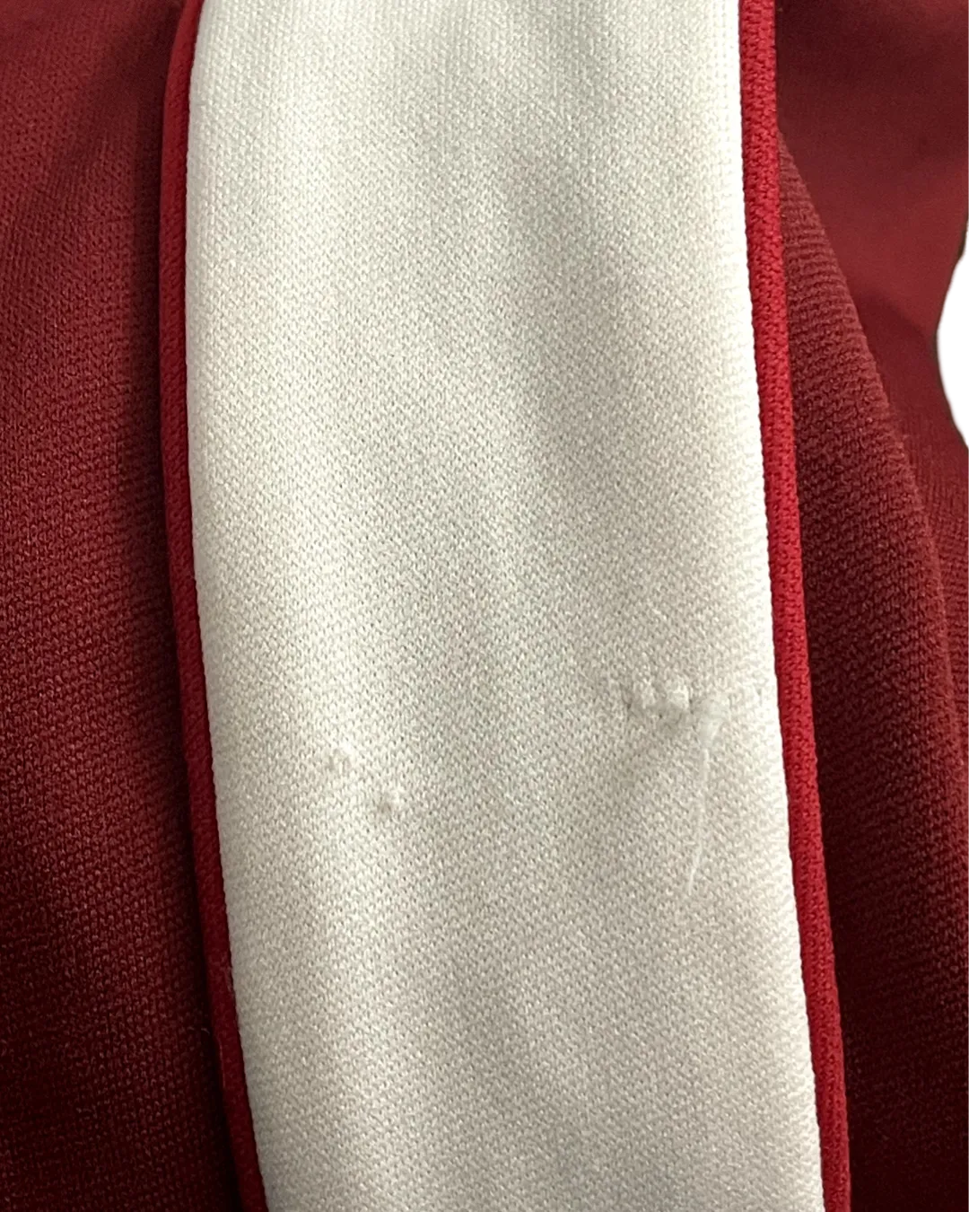 Size L - Kloke Red and White Zip Neck Jumper