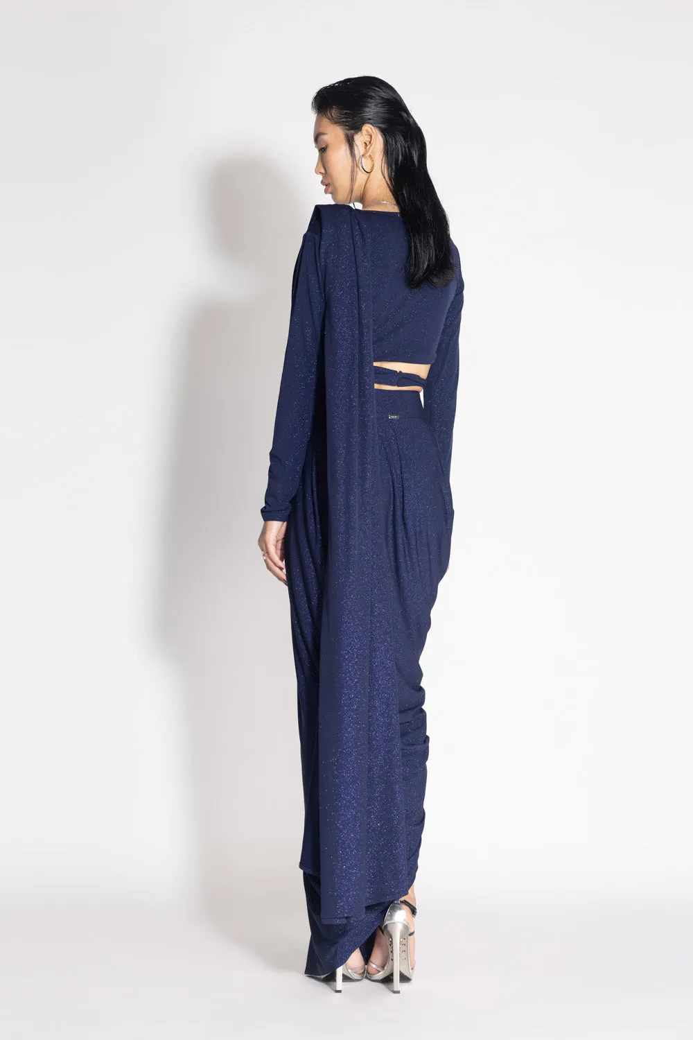 Star Sari with Tie Up Top