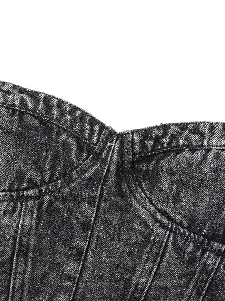 Strapless Denim Top - Final Sale