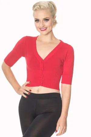 Sweet Dreamer Cardigan in Red by Banned