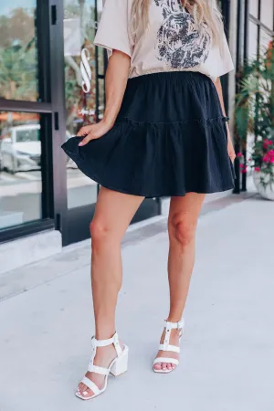 Temecula Tiered Mini Skirt - Black