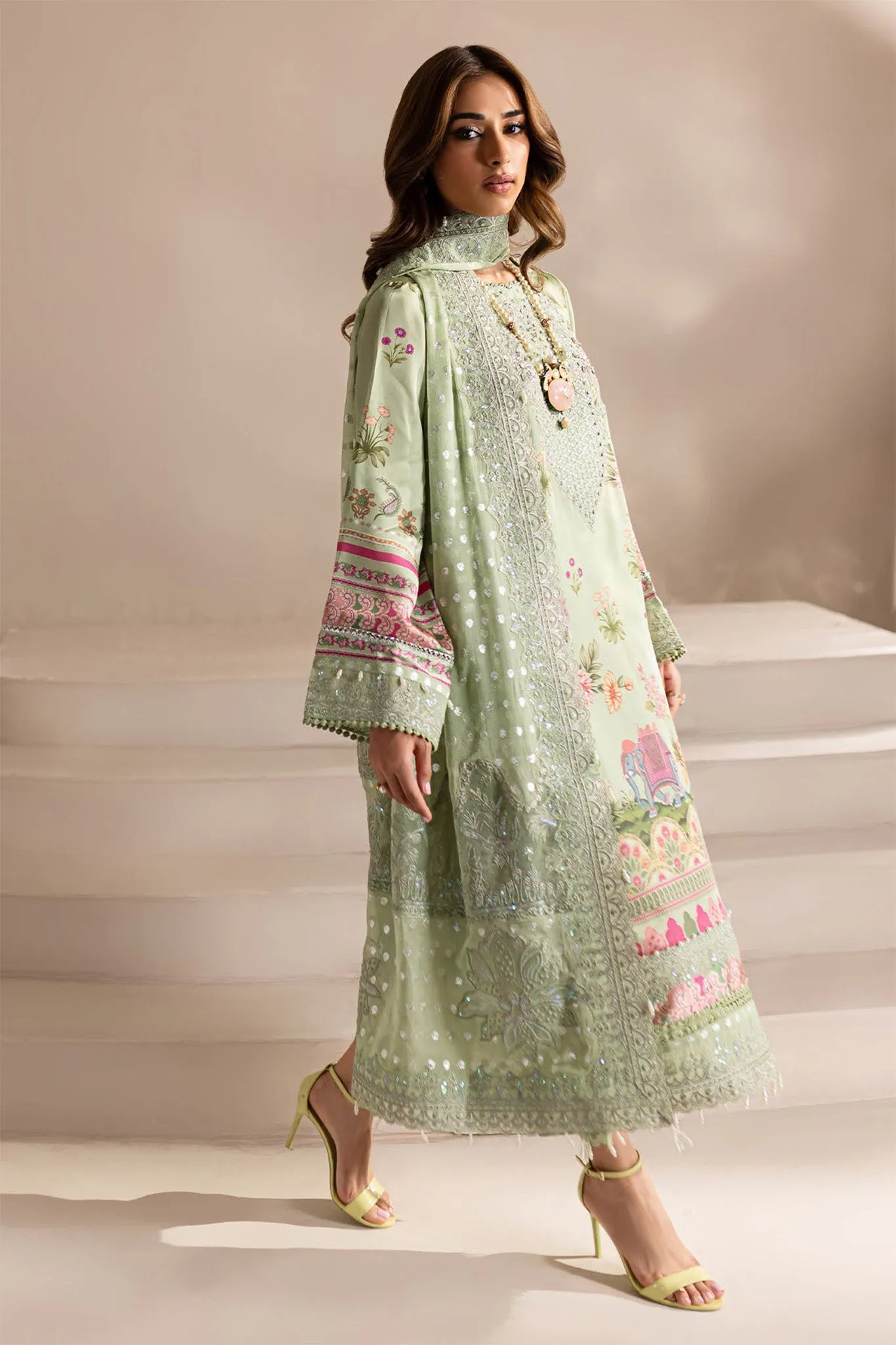The Silk By Nureh Unstitched 3 Piece Emb Silk Collection'2024-S-13