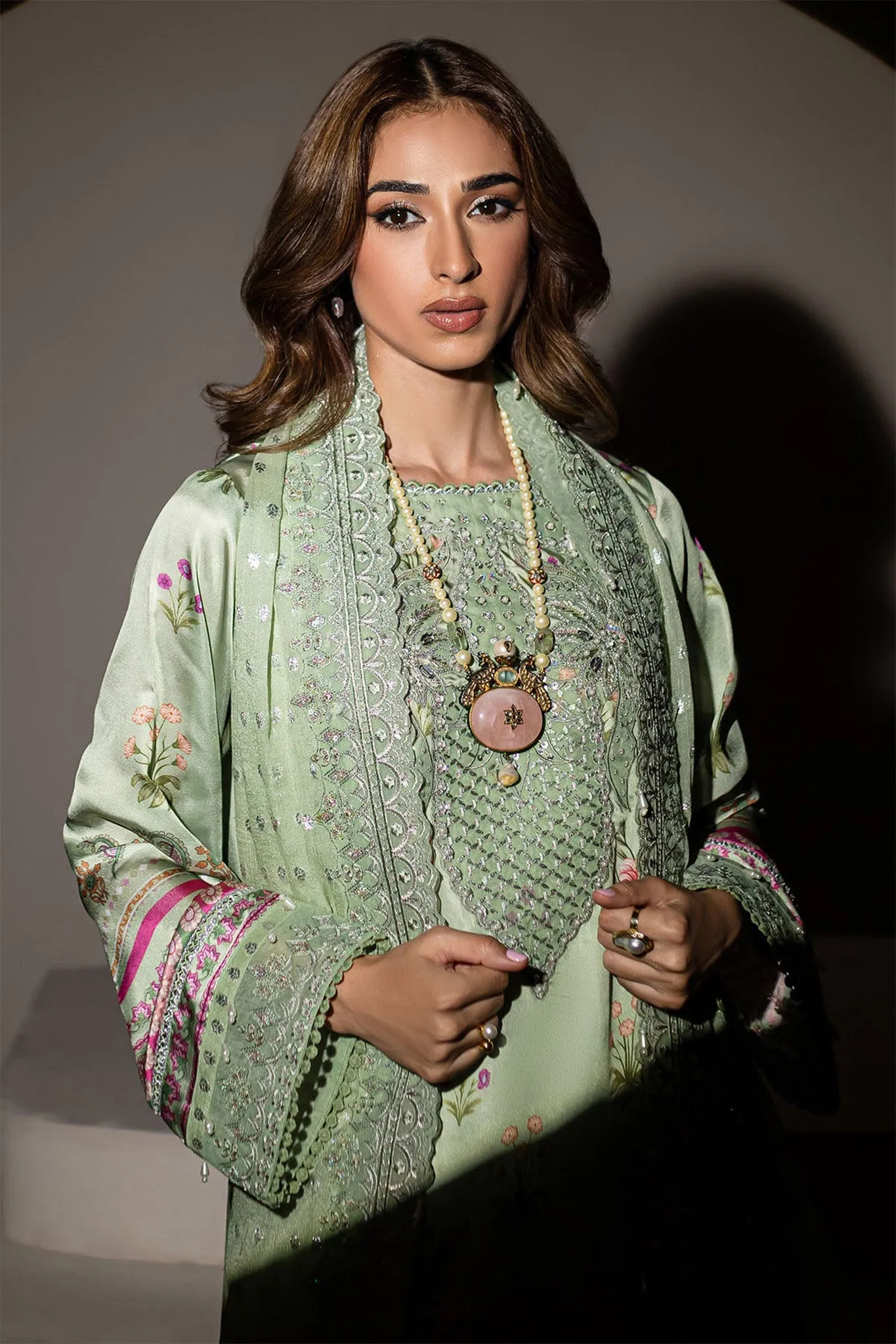 The Silk By Nureh Unstitched 3 Piece Emb Silk Collection'2024-S-13