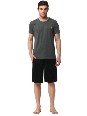 Vimal Jonney Grey Black Night Suit For Men's