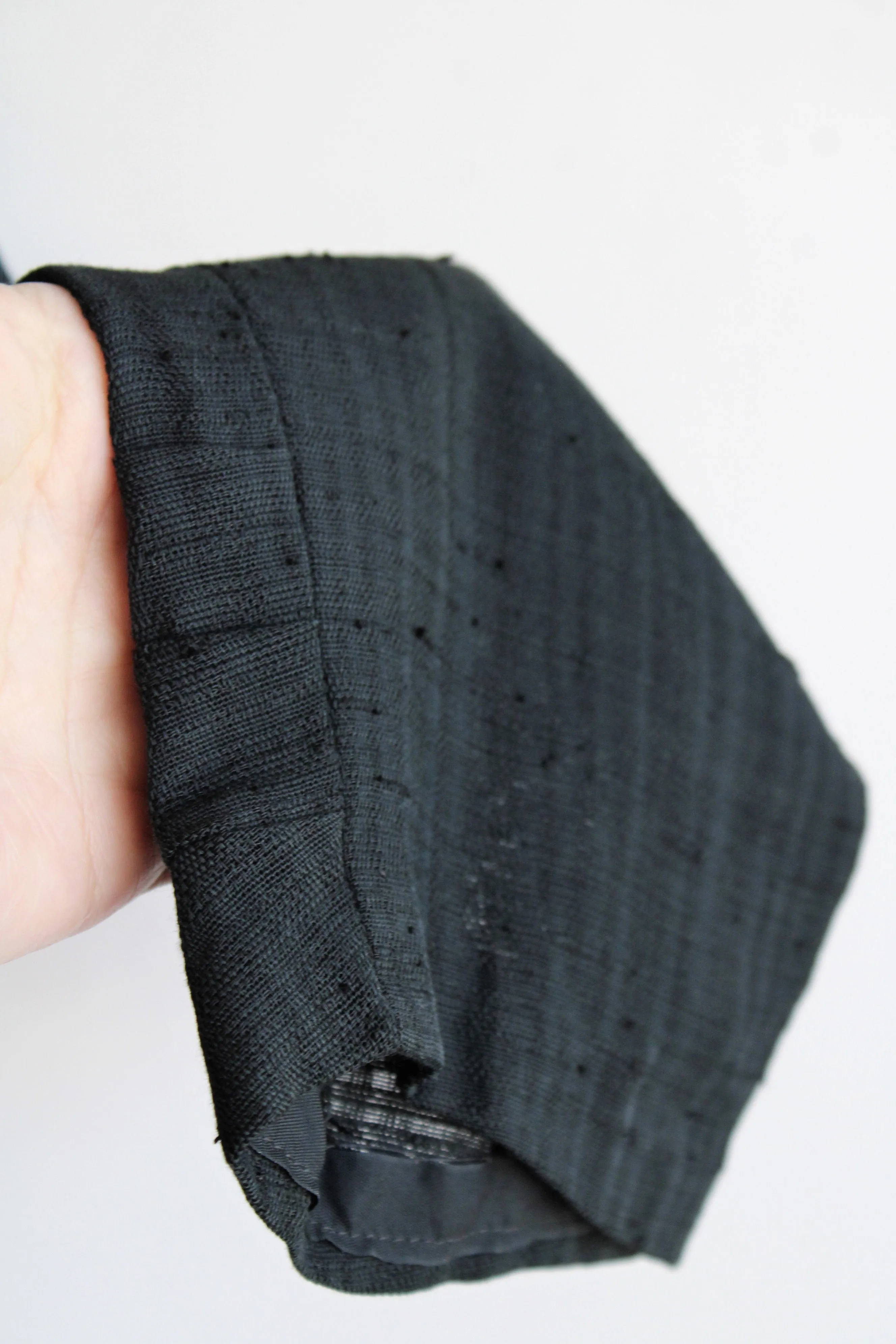 Vintage 1960s Black Sheath Dress with Button Back