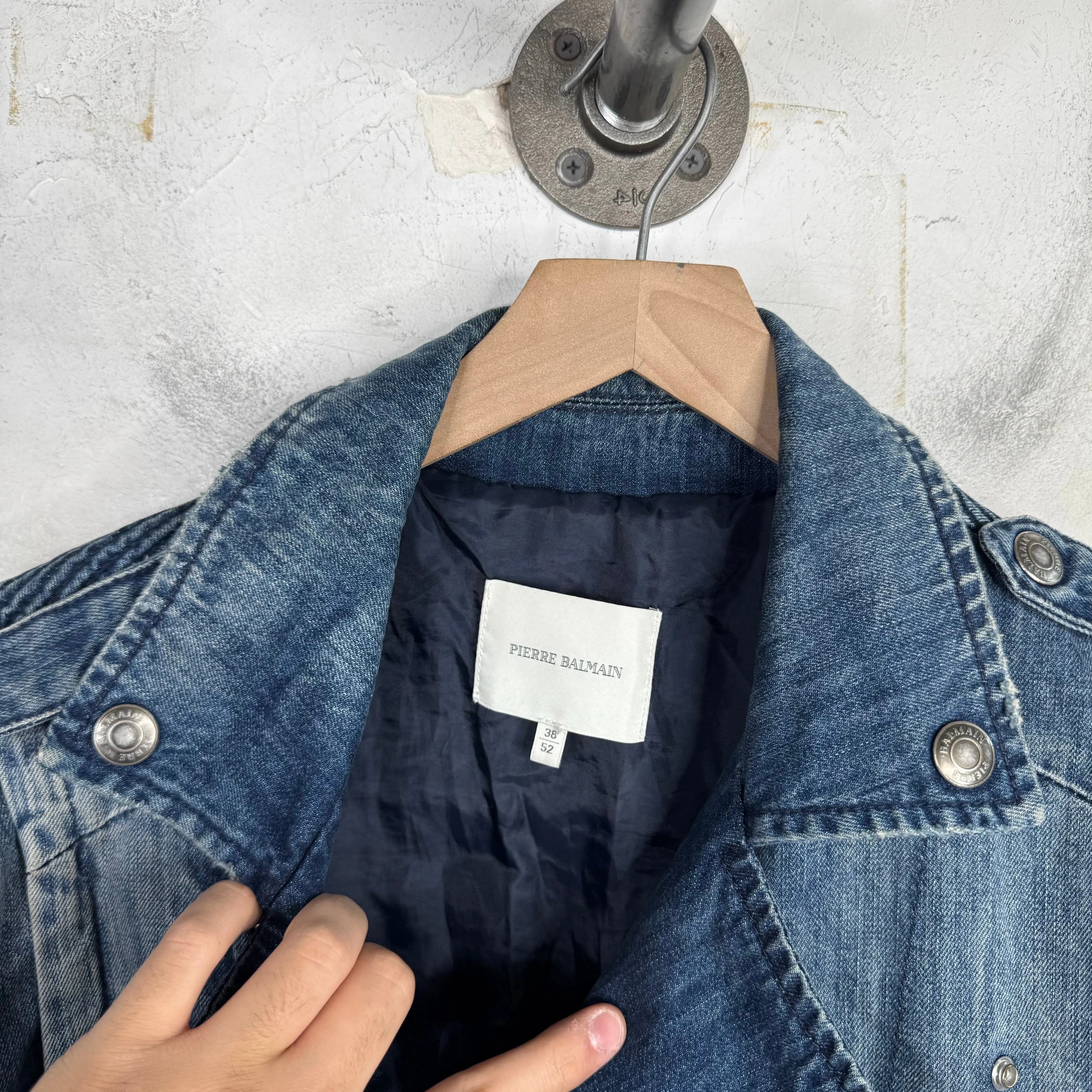 Vintage Balmain Denim Biker Jacket