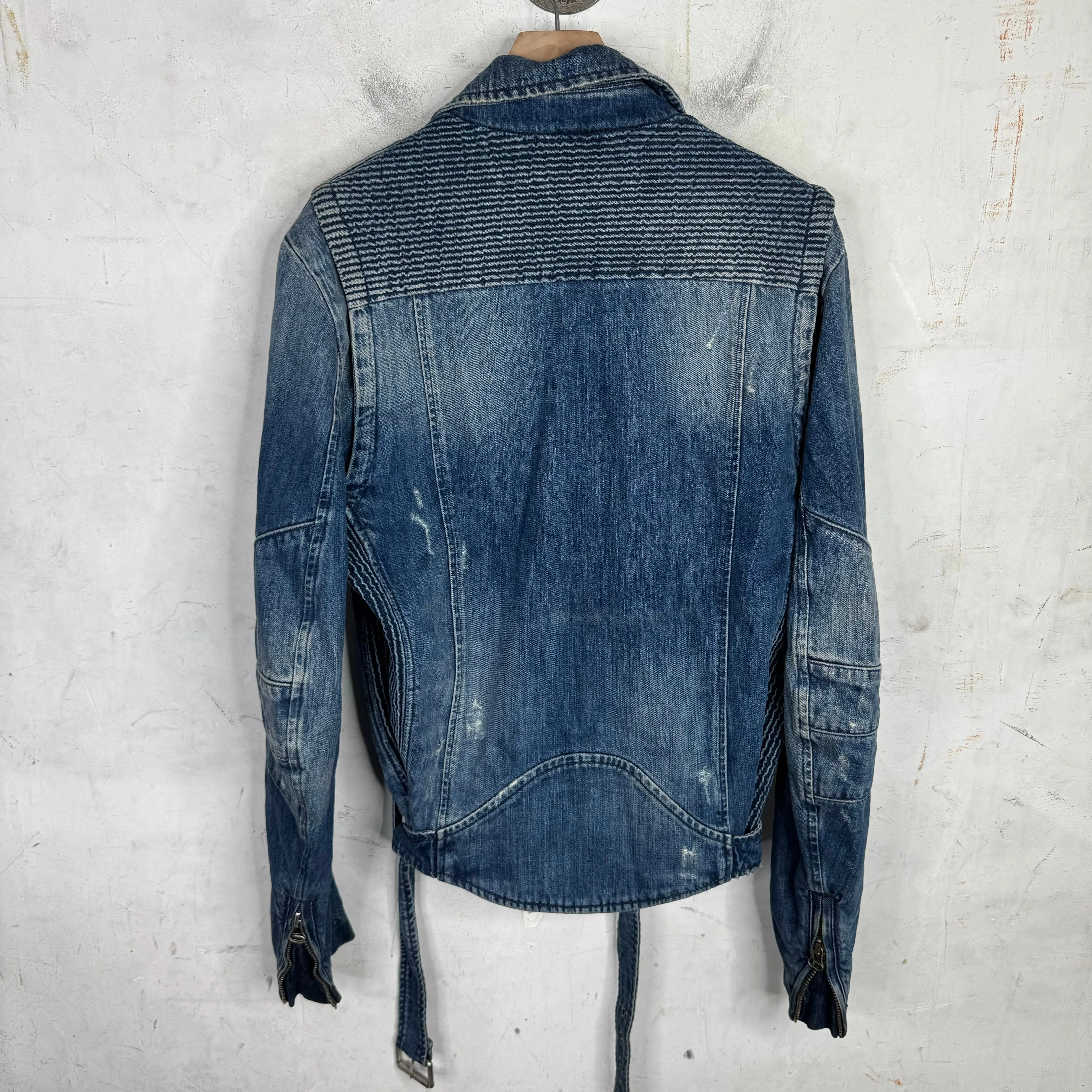Vintage Balmain Denim Biker Jacket