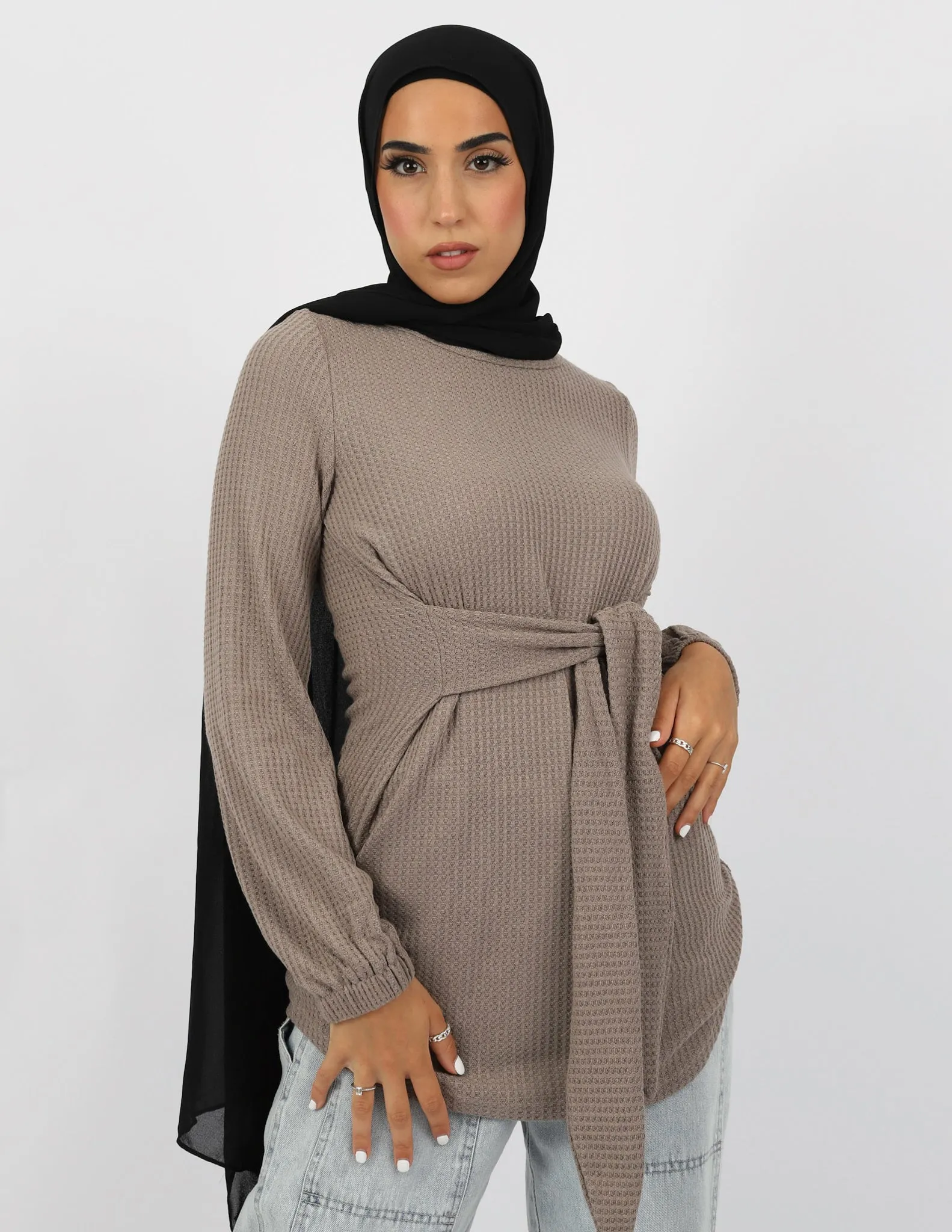 Waffle Tie Knit Top