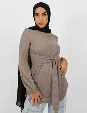 Waffle Tie Knit Top