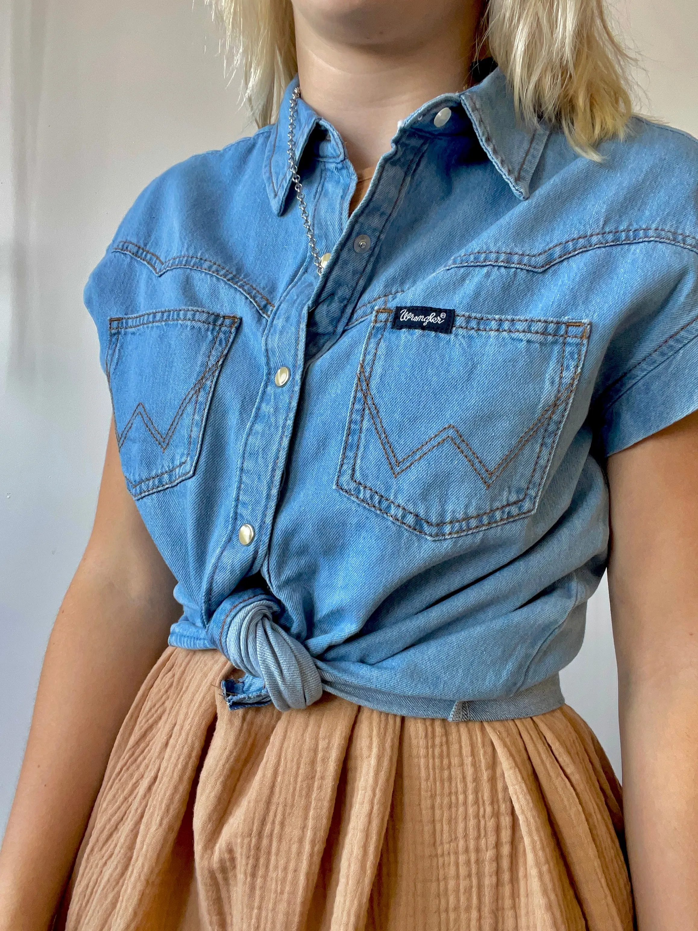 Wrangler Frayed Denim Top