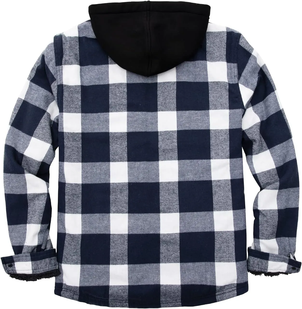 ZENTHACE Mens Sherpa Lined Flannel Shirt Jacket with Hood,Plaid Shirt-Jac,all Sherpa Lining